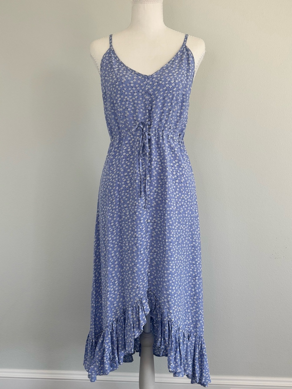 Rails Friday Daisy Dress, Blue Floral High-Low Midi Dress